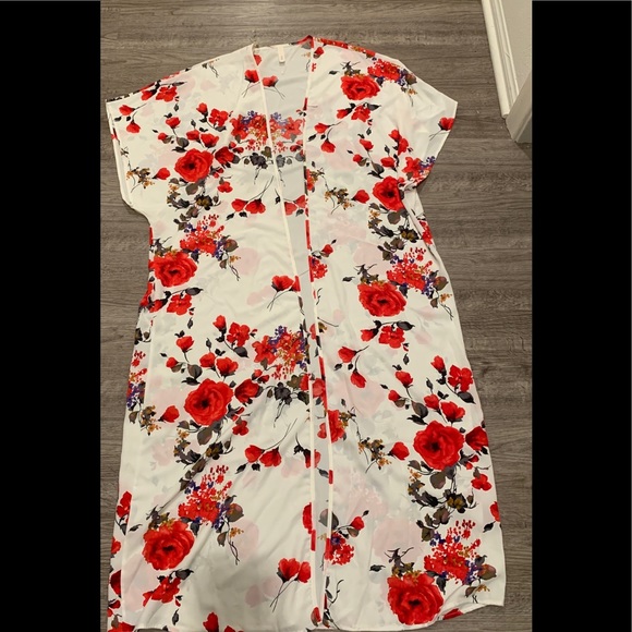 Sweaters - New Plus Size Floral Maxi Duster Cardigan